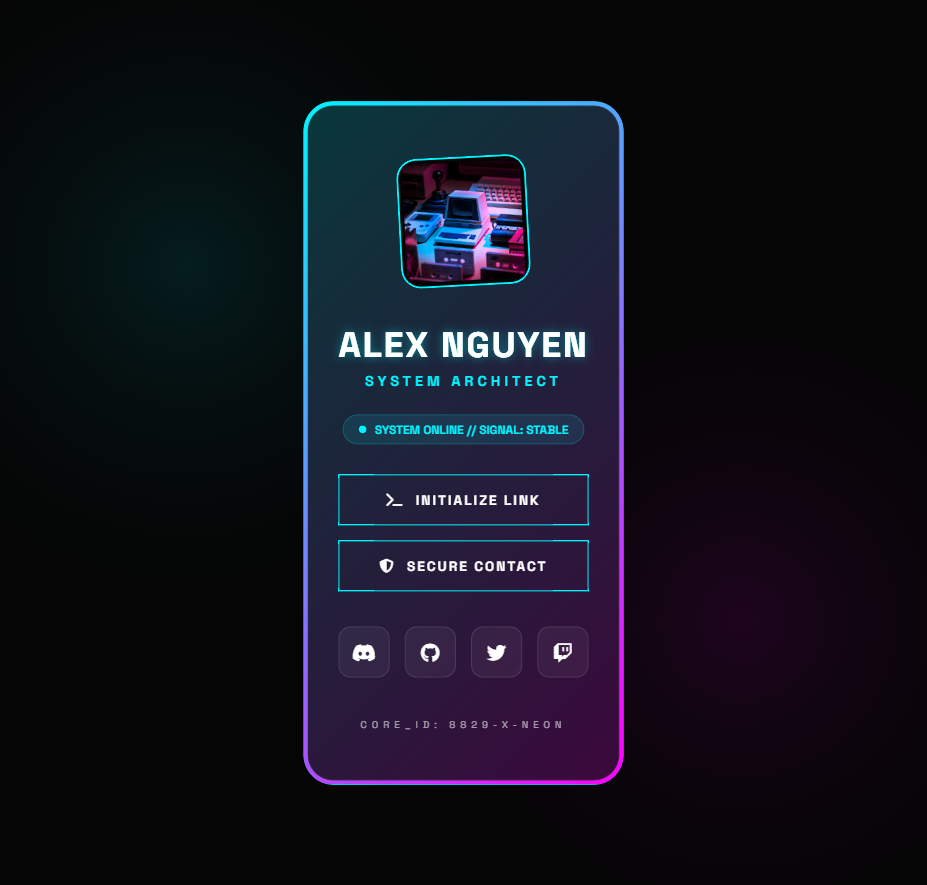 Neon Glass Card
