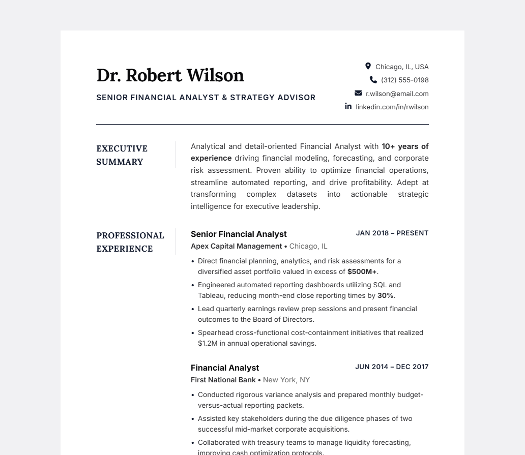 Professional CV