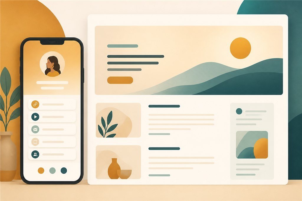 Biolink as the doorway before an AI website builder landing