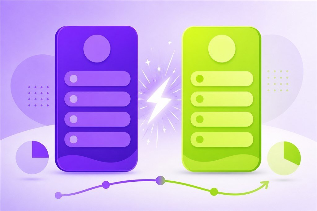 Plain button list beside a richer AI hub in a biolink marketing strategy