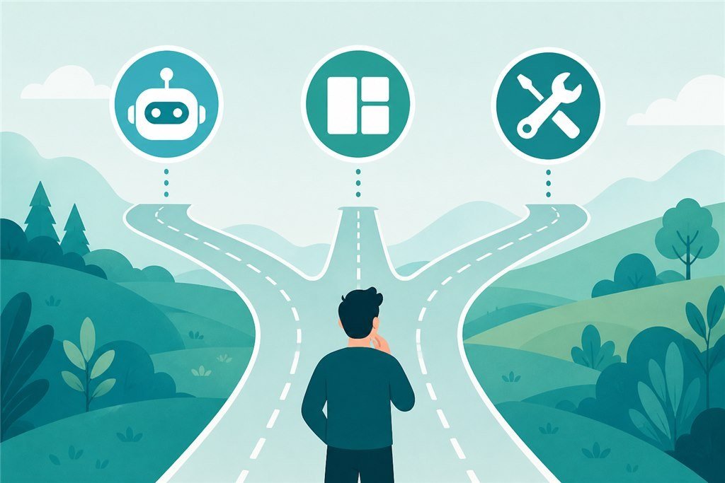 Three paths: rigid template, hire a developer, AI website builder