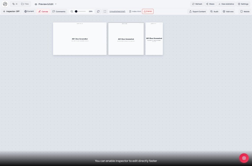 Canvas with three breakpoint frames: Desktop 1200, Tablet 810, Mobile 390
