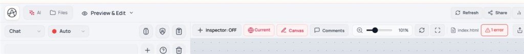 Preview & Edit toolbar in Appifio Creator