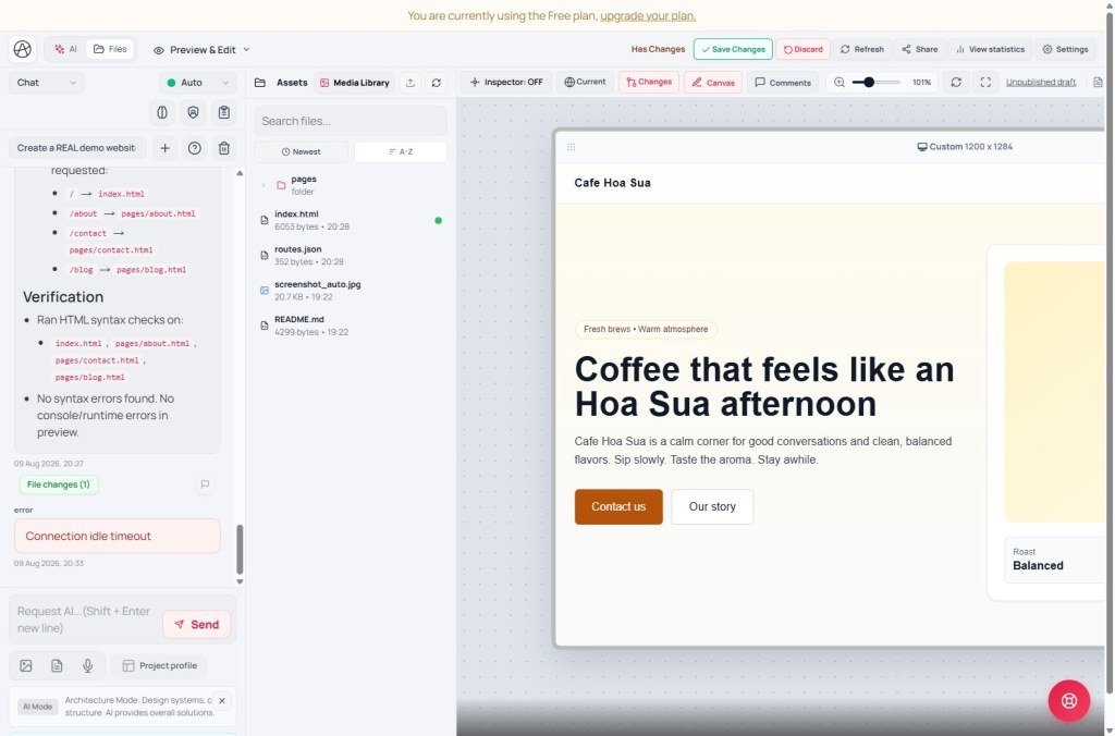 View space Canvas with desktop breakpoint